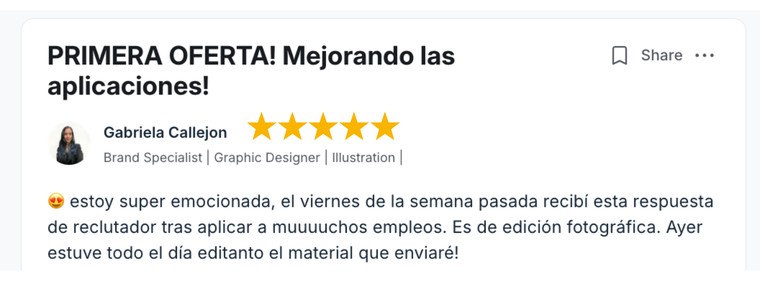 Captura del testimonio de Gabriela